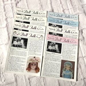 A set of 8 Vintage Doll Talk Magazines from Byron Molds 1984-1987